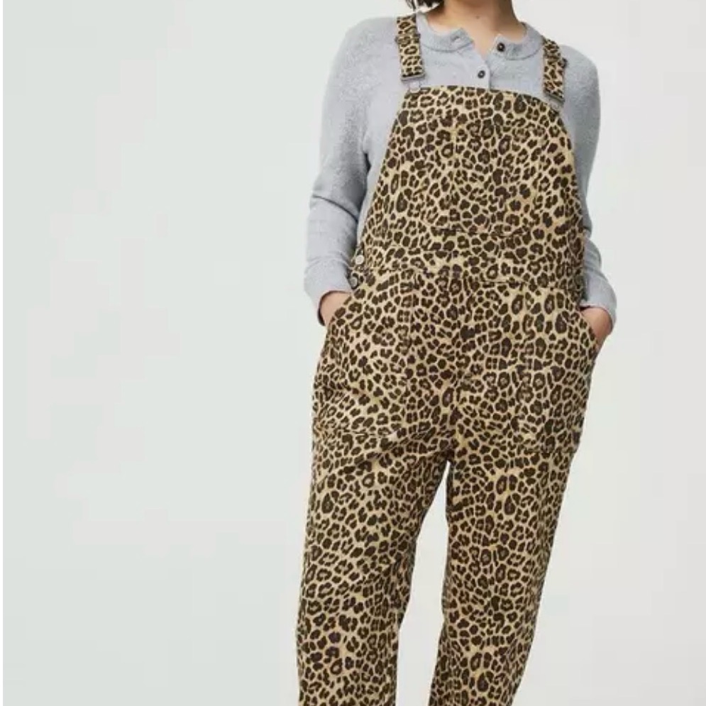 Torrid Leopard Print Overalls In Tan And Black